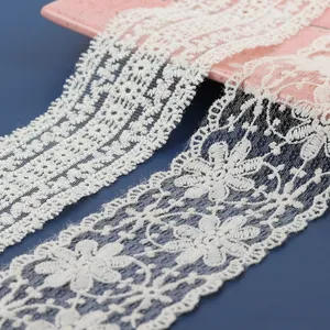Garment Lace Trimming Cotton Crochet Lace Cotton Fabric Embroidered White Lace For Women Wedding Dress