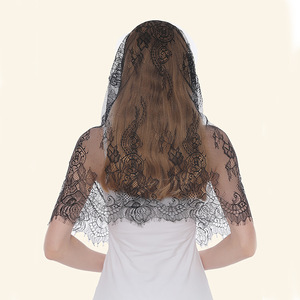 Fil à cils double couleur noir et blanc avec tête ronde Nouveau <span class=keywords><strong>voile</strong></span> respirant en dentelle au printemps et en été - Product Image 4
