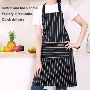 High Quality Buckle Adjustable Custom Polyester Cotton <b>Kitchen</b> <b>Apron</b> With 2 Pockets - Product Image 4