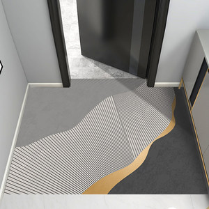 Tapis de porte à motif abstrait, rectangulaire, en PVC, lavable en machine, pour entrée intérieure, usage domestique - Product Image 1
