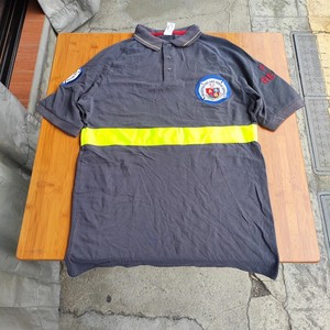 アフリカ 快適なユニフォーム 半袖消防士作業服 グレー 100%コットン 消防救助ポロシャツ カスタムロゴ付き - Product Image 4