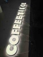 Enseigne 3D personnalisée avec boîte lumineuse publicitaire LED, mini lettres en acrylique, lettres lumineuses en métal pour devanture de magasin commercial