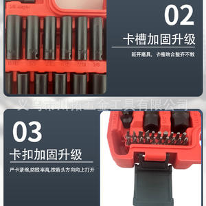 ชุดประแจลม Zhongfei 3/8 นิ้ว 95 ชิ้น ชุดเครื่องมือลมแบบเมตริก สำหรับซ่อมรถยนต์และบ้าน - Product Image 5