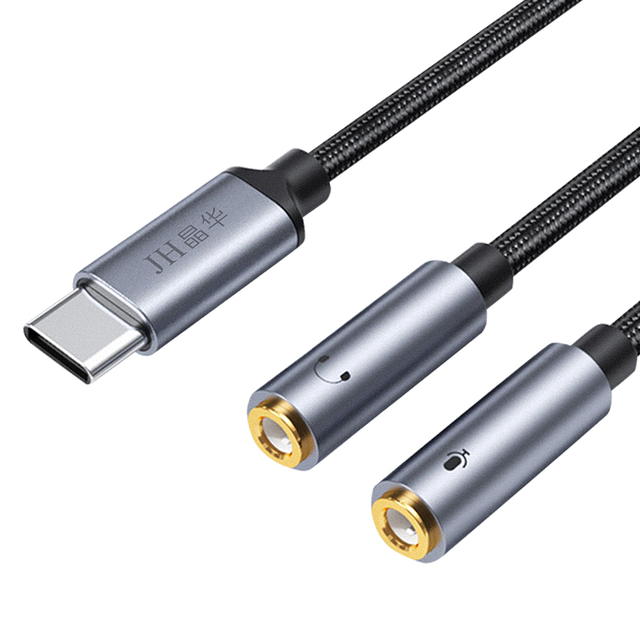 USB C Audio Splitter Adapter 2 in 1 USB C Type C to 3.5MM Headphone Earphone Mic Aux Audio Jack Splitter Adapter Cable
