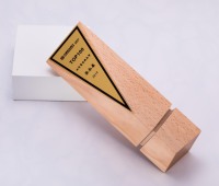 Récompense et tasse en bois gravé, plaque en bois au Design personnalisé pour cadeaux d'entreprise