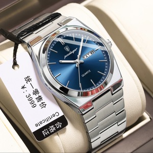 Montre pour homme POEDAGAR ultra-fine à double calendrier, étanche, nouvelle montre à quartz élégante, diffusion en direct, vente chaude, commerce extérieur - Product Image 1
