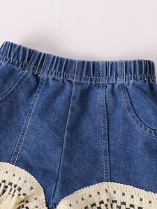 Ensemble deux pièces pour petite fille 2026 : débardeur en tricot à pompons + <span class=keywords><strong>short</strong></span> en jean à pompons – Adorable ensemble 2 pièces - Product Image 5