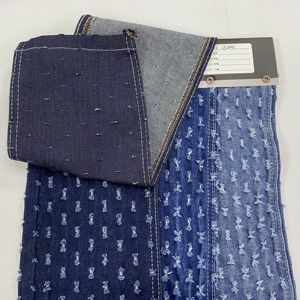 Thiết kế đàn hồi <span class=keywords><strong>Jacquard</strong></span> in đau khổ denim vải cho quần áo quần - Product Image 6