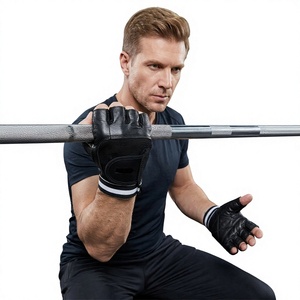 Custom Lightweight Neoprene Leather Gym Gloves for Closure Extra Grip <b>Padded</b> Wrist Support Breathable Half Finger Sports - Product Image 1