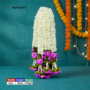 พวงมาลัยดอกไม้ประดิษฐ์ประดับมุก AFF-Garland-8.1 ราคา 1200 บาท/10 ชิ้น {มีหลายสีให้เลือก} - Product Image 3