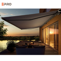 Pare-soleil pour patio extérieur Auvents électriques Rétractables Toile Fenêtre Cassette Auvent Bras Tissu Pliant Polyester Tissu
