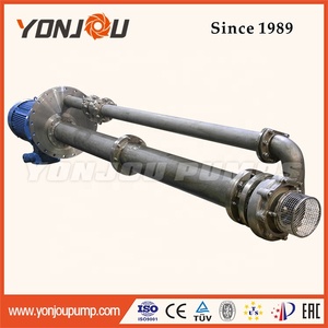 Pompe d'immersion verticale semi-submersible en acier inoxydable NVDM, pompe centrifuge chimique immergée pour fosse - Product Image 2