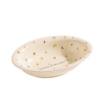 Ensemble d'assiettes en céramique créatives style Instagram - Esthétique haut de gamme pour la maison - Plateau pour petit-déjeuner/dessert - Compatible micro-ondes - Motif dessin animé