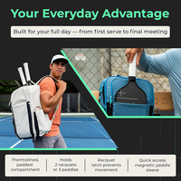 Sac de pickleball pratique et durable avec plusieurs poches de rangement, style décontracté portable, idéal pour les amateurs de pickleball et l'entraînement