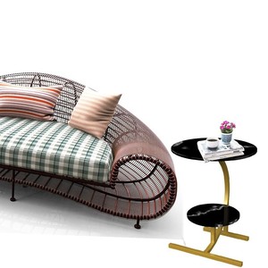 Luxury sofa side table, <b>modern</b> minimalist design, creative home storage <b>shelf</b>, bedroom bedside table - Product Image 4
