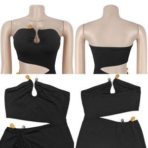 Nuovo CX7696 <span class=keywords><strong>Abito</strong></span> Lungo Sexy Senza Spalline da <span class=keywords><strong>Donna</strong></span> con Cut-Out per Club e Feste, Vestito Aderente, Vendita all'Ingrosso, Spedizione Veloce 2026 - Product Image 3