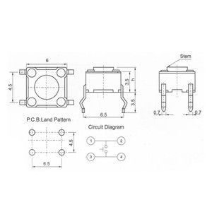 Kit de 100 interrupteurs tactiles 6x6, 10 modèles, hauteur : 4,3 mm à 13 mm, micro-interrupteur DIP 4P, interrupteur à clé 6x6 - Product Image 4