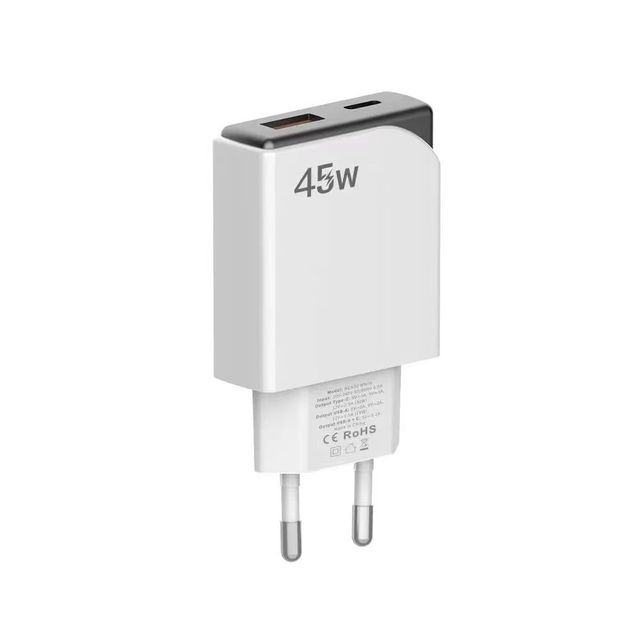 Wholesale New Gan PD 45 W Charger Type C +USB Port Fast Charging Usb C PD Wall Charger for iphone 14 15 16 17 Cell Phone
