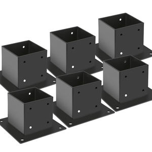 Base de poteau en <span class=keywords><strong>bois</strong></span> 4x4 métal acier au carbone <span class=keywords><strong>plaque</strong></span> galvanisée support de poteau de clôture Base d'ancrage pour béton - Product Image 1