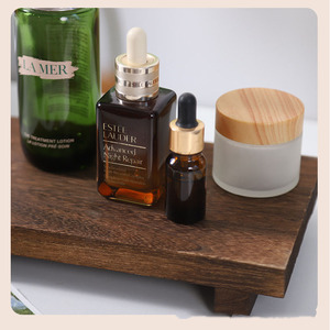 Plateau de rangement en bois carré en noyer, présentoir cosmétique, organisateur de bureau, étagère, plateaux décoratifs - Product Image 1