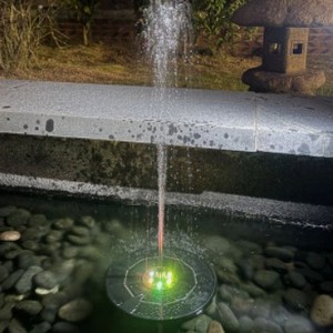 Solar Powered Floating Water Fountain 16cm 2.5W 6 Bulbs Contemporary Design Eco Friendly Garden <b>Pond</b> Use - Product Image 1