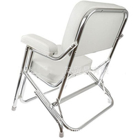 Chaise de pont pliante à double pieds en acier inoxydable blanc marin/alliage d'aluminium, siège multifonctionnel pour kayak, accessoires pour bateau