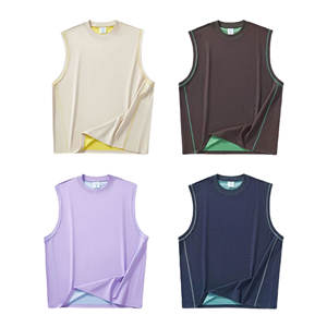 Débardeur décontracté XL 260G à séchage rapide Tricot respirant sans sensation, Colorblock à capuche et vêtements de fitness de refroidissement réversibles - Product Image 3