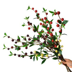 Plante artificielle de baies de bayberry simulées Laixing, verdure artificielle pour la décoration intérieure, accessoires de Noël et de mariage, en PVC souple - Product Image 5