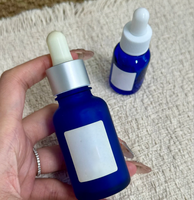 Flacon compte-gouttes en verre transparent givré de qualité supérieure avec bouchon pour sérum facial et emballage de soins de la peau de luxe (10 ml/30 ml/50 ml)