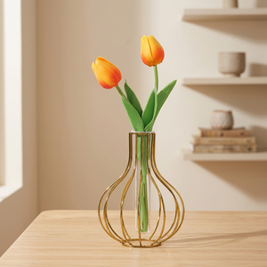 DREA Metaledge Art Deco - Soporte para Plantas Hidropónicas de Metal Dorado de Alta Calidad, Modelo de Tubo de Metal para Mesa - Product Image 5
