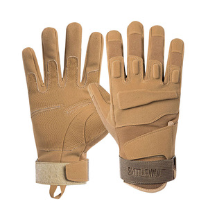 Guantes tácticos de cuero con dedos completos para hombre, guantes antideslizantes de carreras para deportes de fitness al aire libre, motociclismo, pantalla táctil - Product Image 6