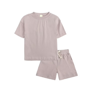 blank 100% cotton two piece cotton <b>set</b> custom top bottom unisex 100% cotton <b>sweater</b> <b>set</b> gift soft comfort knitted solid pattern - Product Image 1