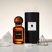 Flacons de parfum personnalisés en direct d'usine 30ml/50ml/100ml avec bouchon en verre givré et pulvérisateur à pompe doré, design luxueux