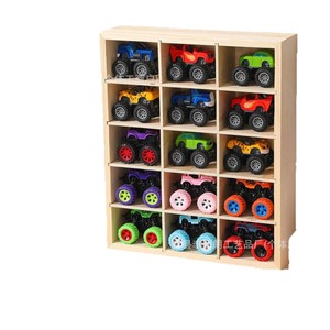 Wooden Car Model Storage <b>Shelf</b> 15.4in H 12.8in W Wall Mounted Toy Organizer Display <b>Rack</b> For Kids Room - Product Image 5