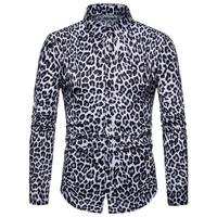 Nouvelle Chemise Homme à Manches Longues Imprimé Léopard de Haute Qualité pour Soirées et Occasions Décontractées