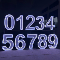 Sin Pedido Mínimo, Letras LED Gigantes de Metal IP65 Resistentes al Agua de 3, 4 y 5 Pies, Juego Completo de Números del 0 al 9, para Publicidad, Fiestas y Decoración de Bodas