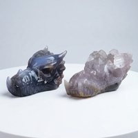 Crâne tête de dragon en cristal de quartz clair naturel de grande taille autre produit d'artisanat en cristal, environ 2-4 pc/kg