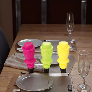 Bouchons <span class=keywords><strong>de</strong></span> <span class=keywords><strong>bouteille</strong></span> réutilisables en silicone avec poignée antidérapante <span class=keywords><strong>pour</strong></span> champagne et autres boissons - Product Image 4