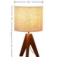 Lampe de table décorative vintage en bois massif de style nordique, éclairage d'ambiance LED avec interrupteur à bouton pour chambre et salon