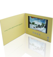 Carte de visite vidéo LCD promotionnelle, carte de vœux, livre vidéo de mariage, carte postale vidéo avec écran LCD 7 pouces, brochure vidéo