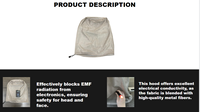 Chapeau de protection anti-radiation EMF en tissu maillé 100 % fibre d'argent pour blindage des appareils portables