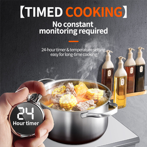 Table de cuisson à induction commerciale à 3 brûleurs à chauffage rapide, 3500W par brûleur avec minuterie et contrôle de la température pour les magasins de Malatang - Product Image 4
