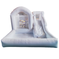 Vente en gros de trampolines gonflables portables en PVC de couleur personnalisée, toboggans, piscines à balles, mini châteaux, trampolines multifonctionnels 3x3.2m