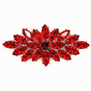 Crystal Gold Plated Women's Marquise Cut Purple Leaf Plant Shape Alloy Brooch <b>Wedding</b> Jewelry <b>Accessory</b> with Plating - Product Image 2