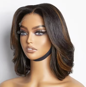 Peluca de Cabello Humano Virgen Natural 13X4 HD con Frente de Encaje Transparente, Estilo Bob Corto, Sin Pegamento, Pre-Desplumada para Mujeres Negras - Product Image 3