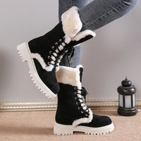Mesdames Nouveau design Fourrure Snow Lace-up Bottes d'hiver de bonne qualité chaussures pour femmes