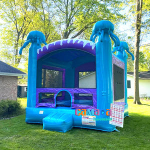 Château gonflable populaire 13x13 pieds en marbre coloré, bannière, protection UV, ignifuge, installation facile pour les fêtes d'enfants - Product Image 2