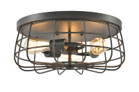 Lustre LED moderne à 3 lumières en forme de cage, vente directe usine Huicai, étanche IP66, pour extérieur, en métal, avec interrupteur, semi-plafonnier DIY
