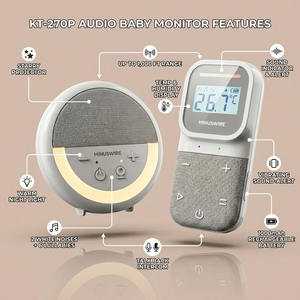 Babyphone audio sans fil avec alerte vibrante, indicateur de niveau sonore LED, veilleuse étoilée et détection de température ambiante - Product Image 2