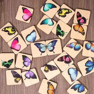 Jouet de puzzle en bois Montessori pour tout-petits, apprentissage réaliste du papillon, pour garçon et fille - Product Image 1